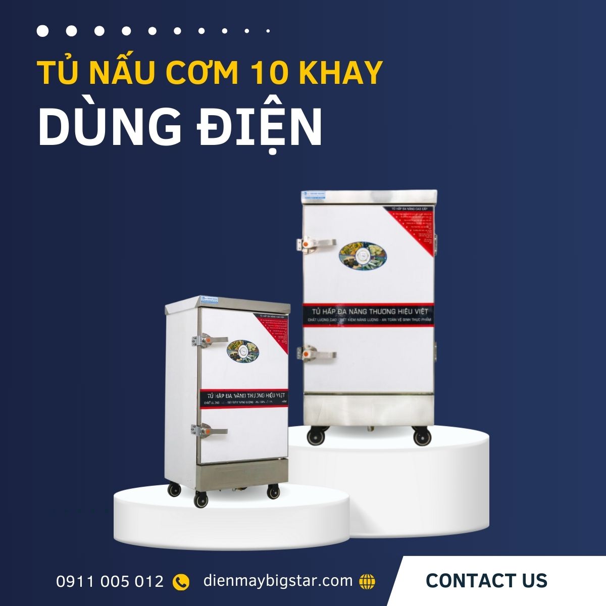 Tủ nấu cơm 10 khay dùng điện