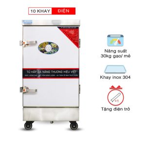 Tủ nấu cơm 10 khay dùng điện